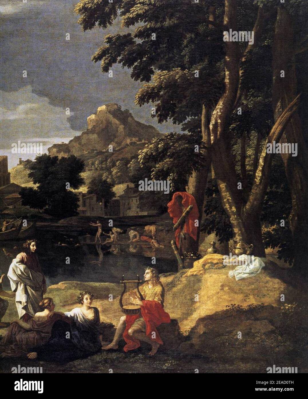 Nicolas Poussin - Landscape With Orpheus And Euridice (detail Stock ...