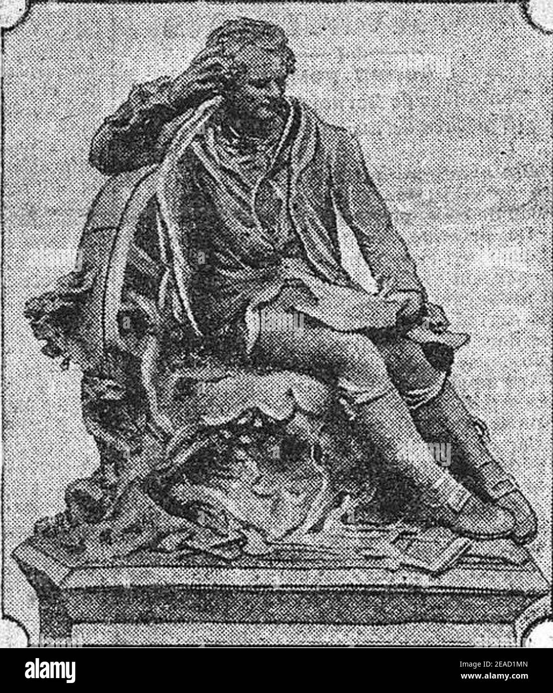 Nicolas-Joseph Cugnot, monument à Void (Lorraine) en 1912 (du au meusien Fosse, sur fonds anglais). Stock Photo