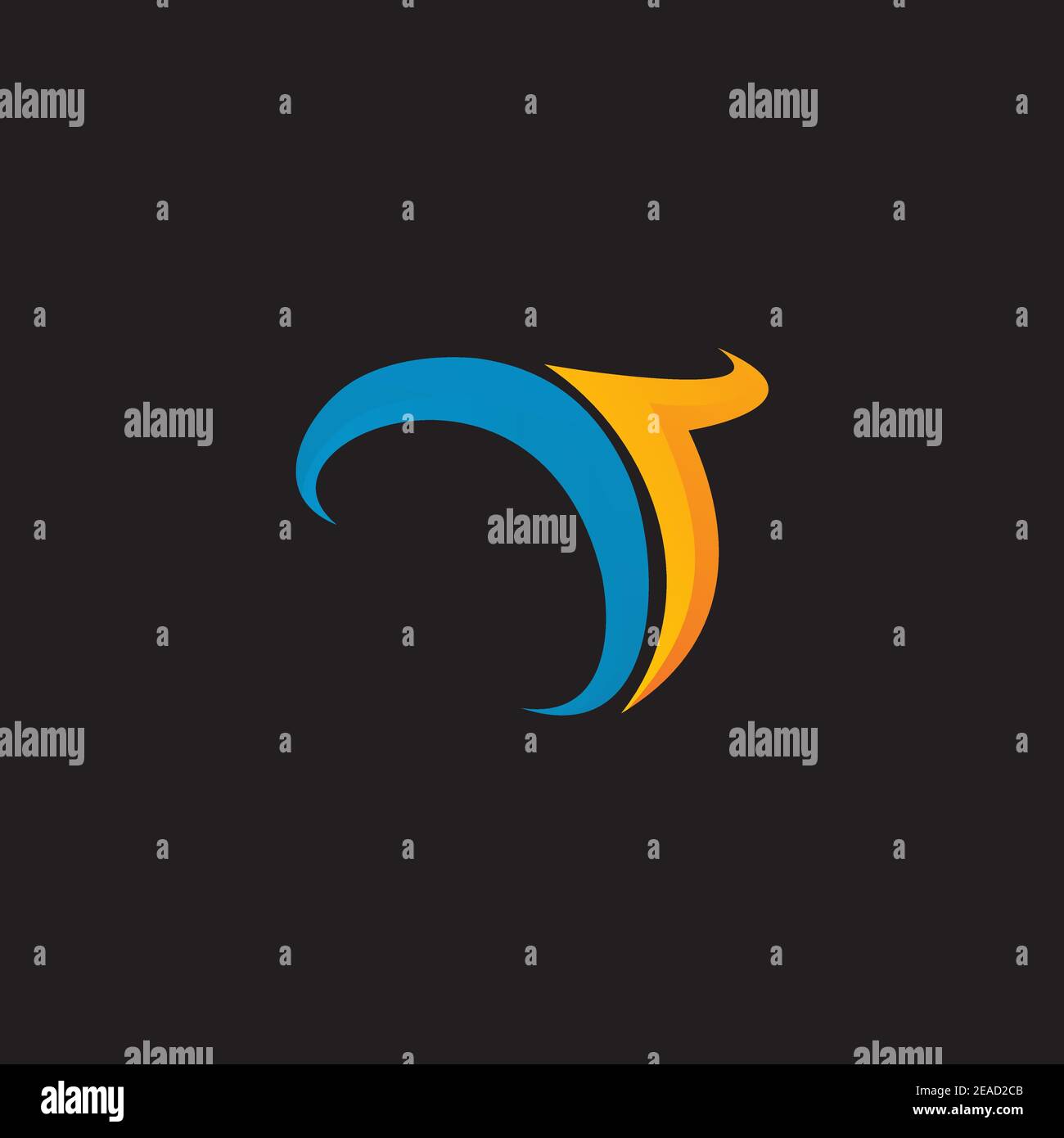 T letter initial logo design with gradient color vector illustration template Stock Vector
