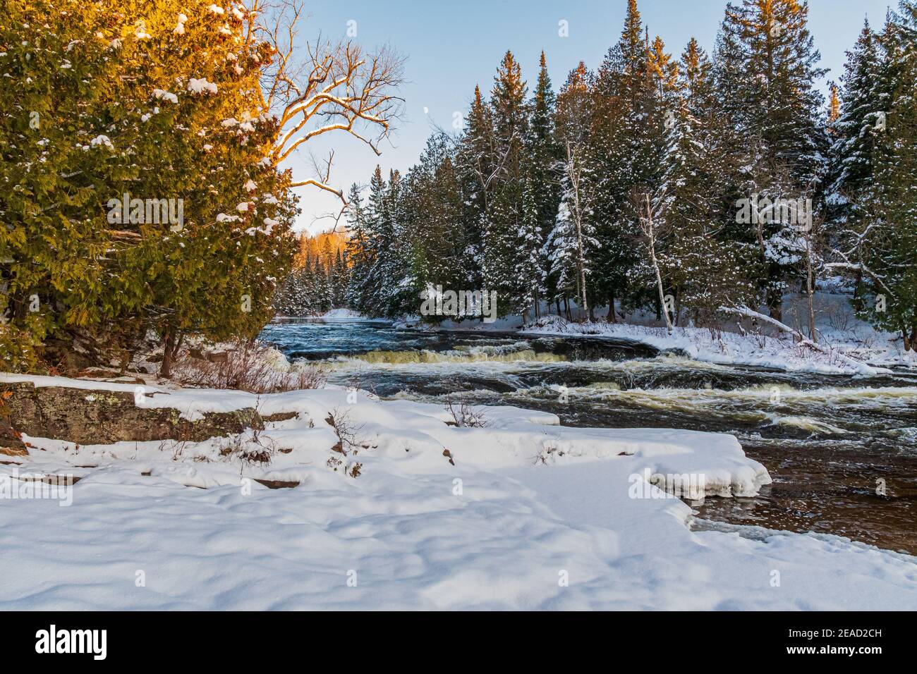 Furnace Falls Conservation Area Irondale Kinmount Peterborough Ontario Canada in winter Stock Photo