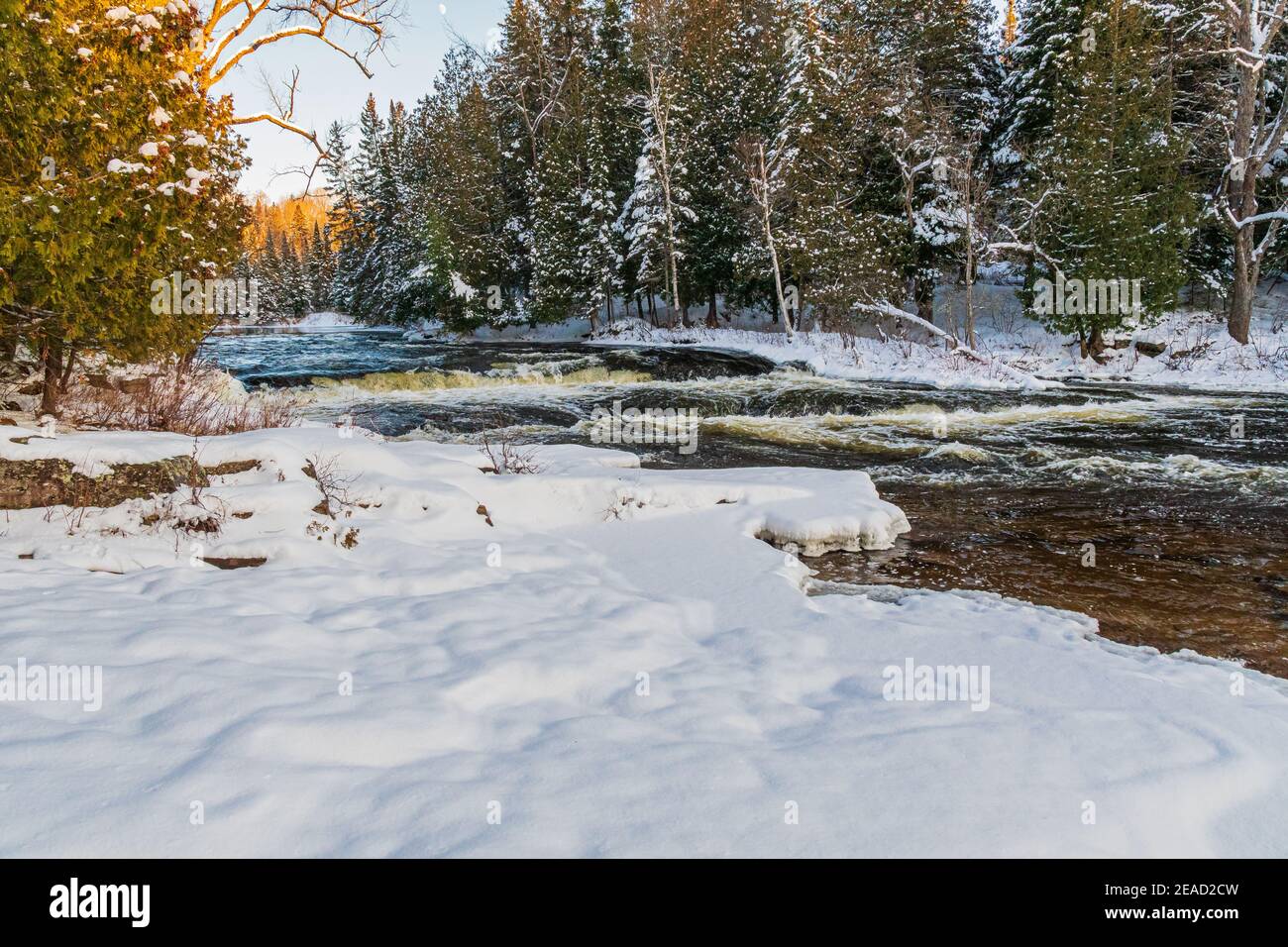 Furnace Falls Conservation Area Irondale Kinmount Peterborough Ontario Canada in winter Stock Photo