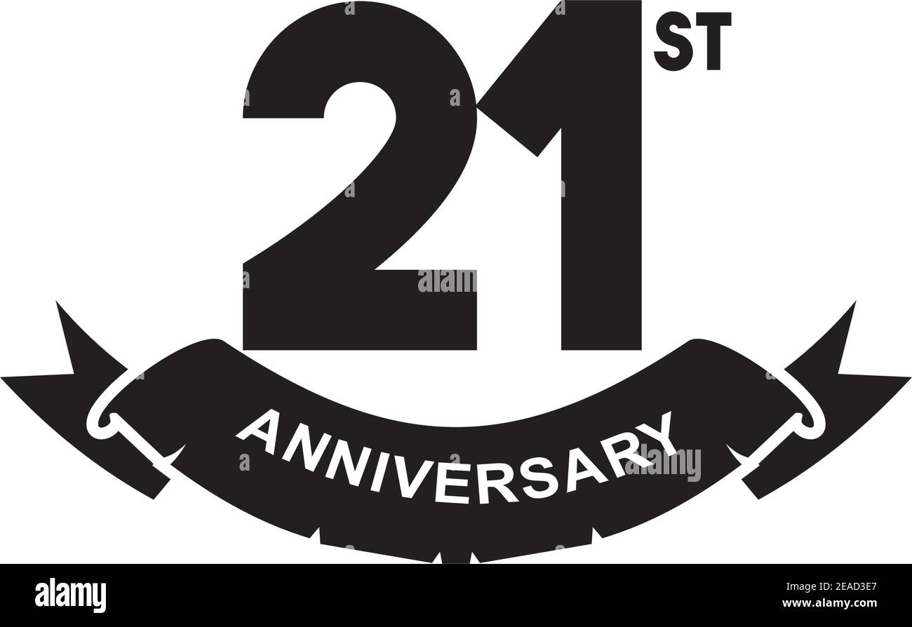 21st year anniversary logo design vector illustration template Stock Vector