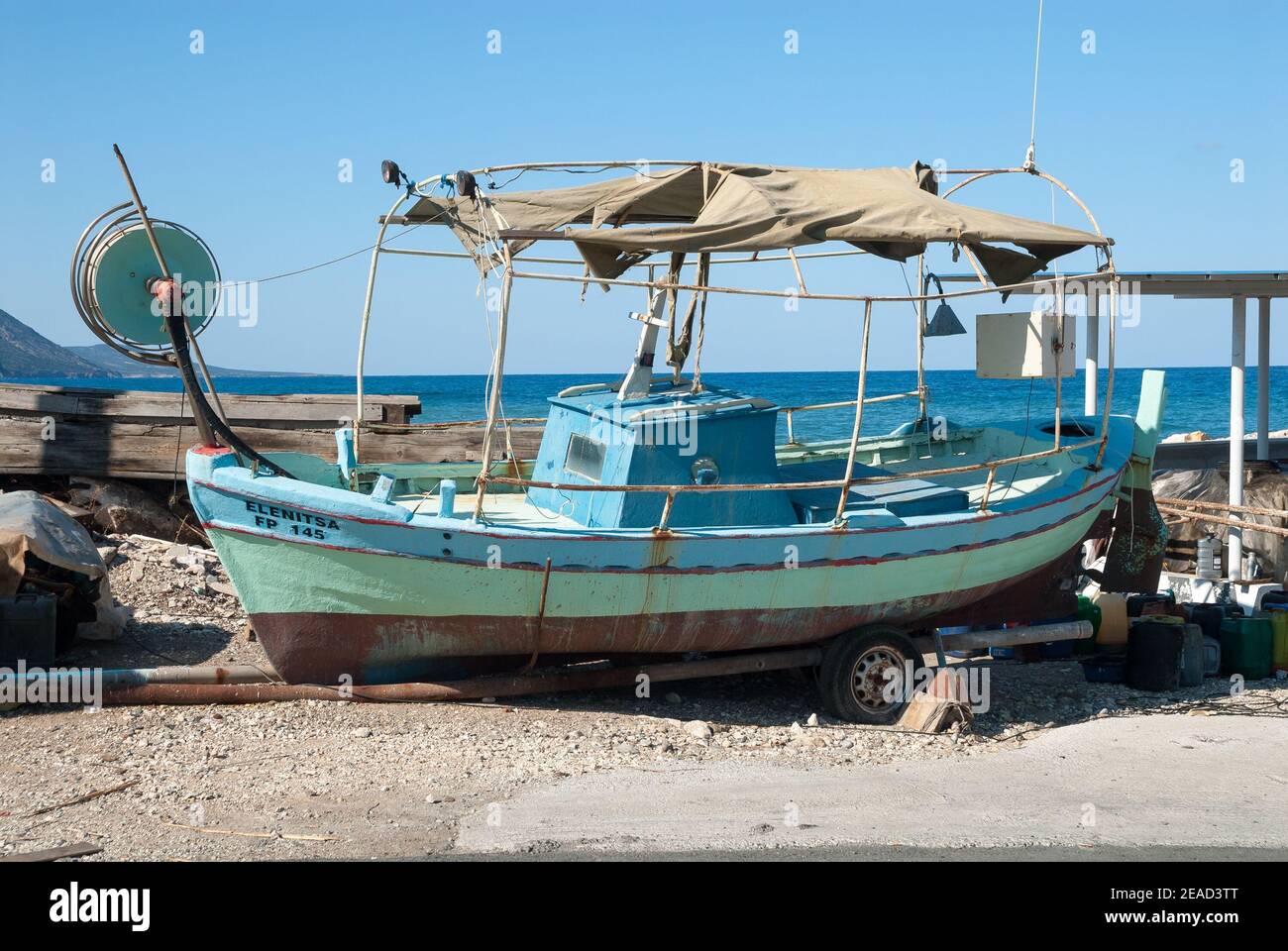 Old fishing boat in Latchi, Cyprus Stock Photo - Alamy