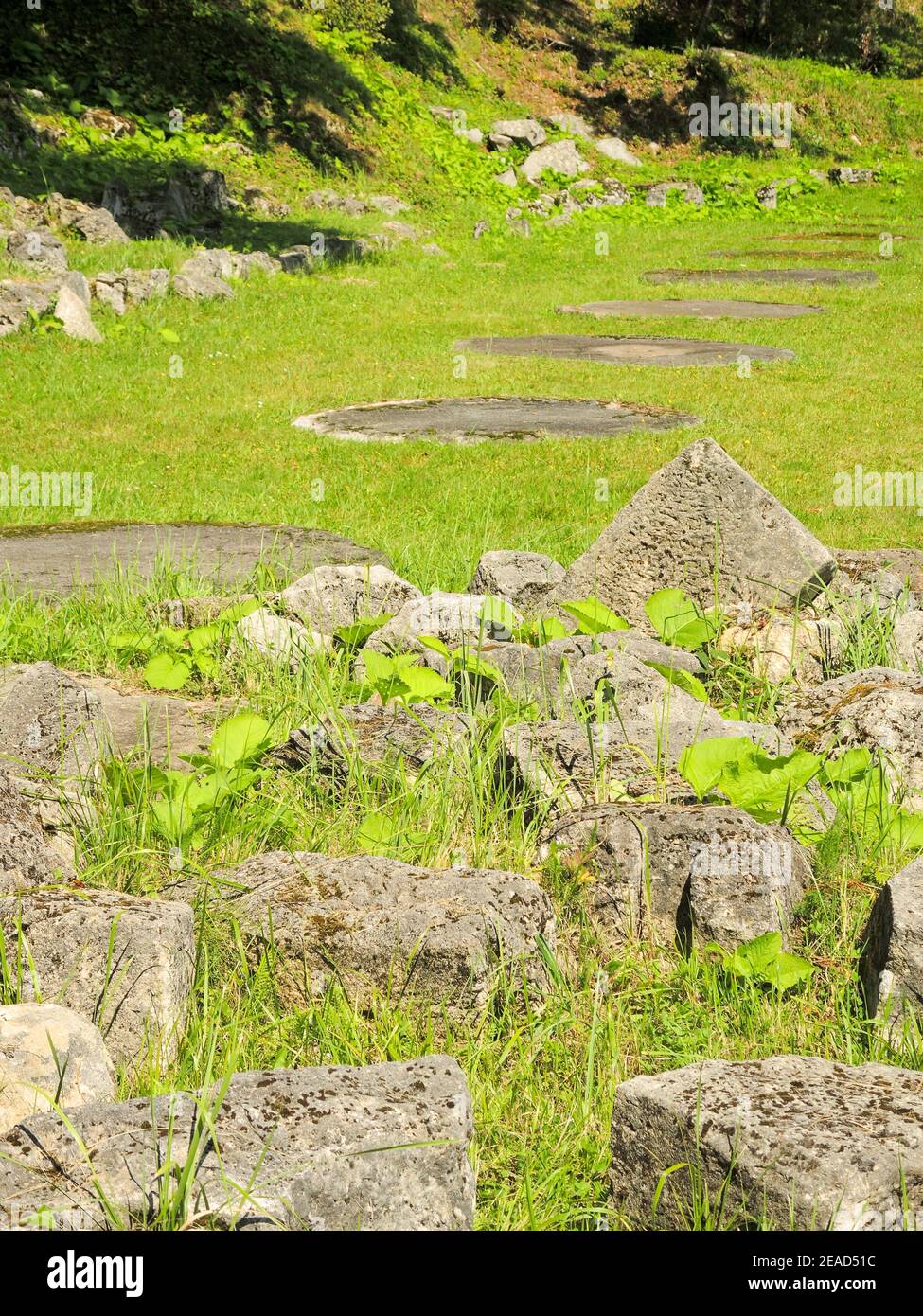 ruins of sarmizegetusa regia, old dacian capital in orastie mountains, romania Stock Photo