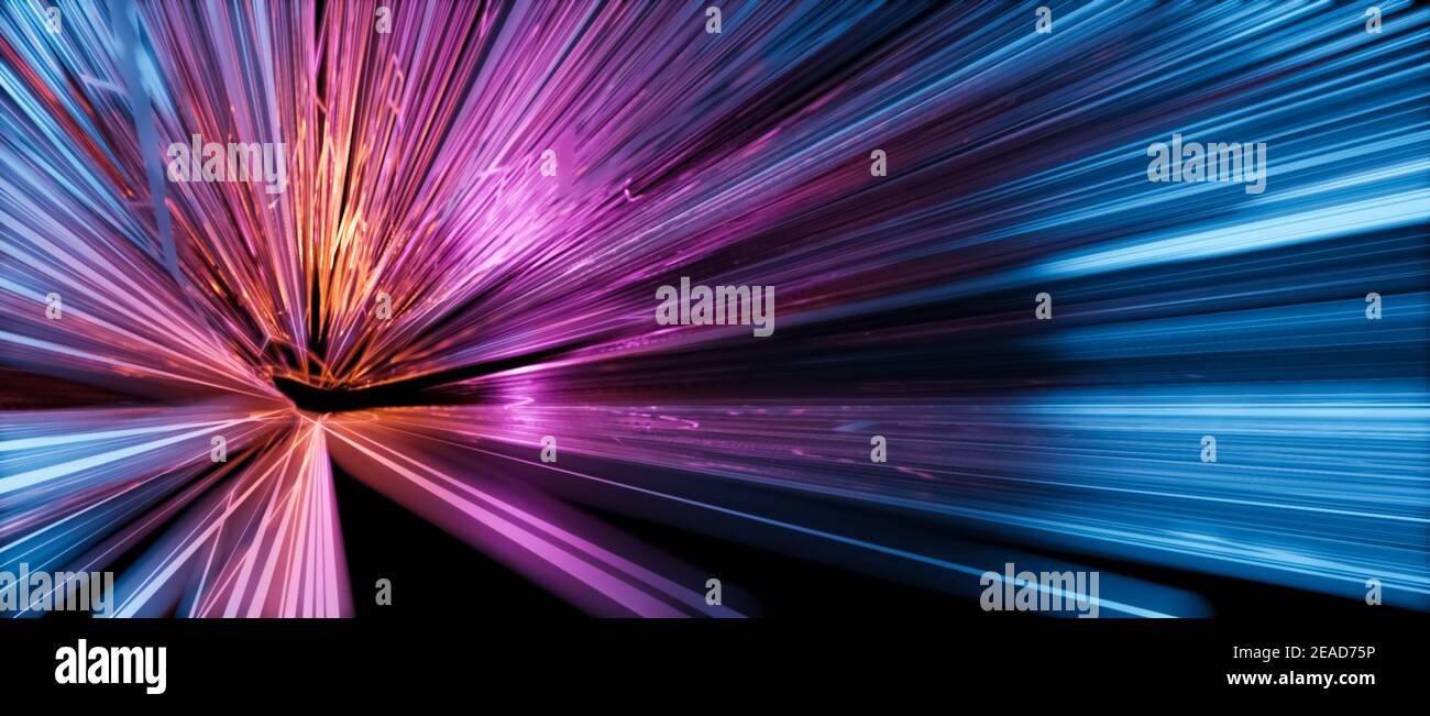 Abstract background, vanishing point, futuristic hyperspace, science ...