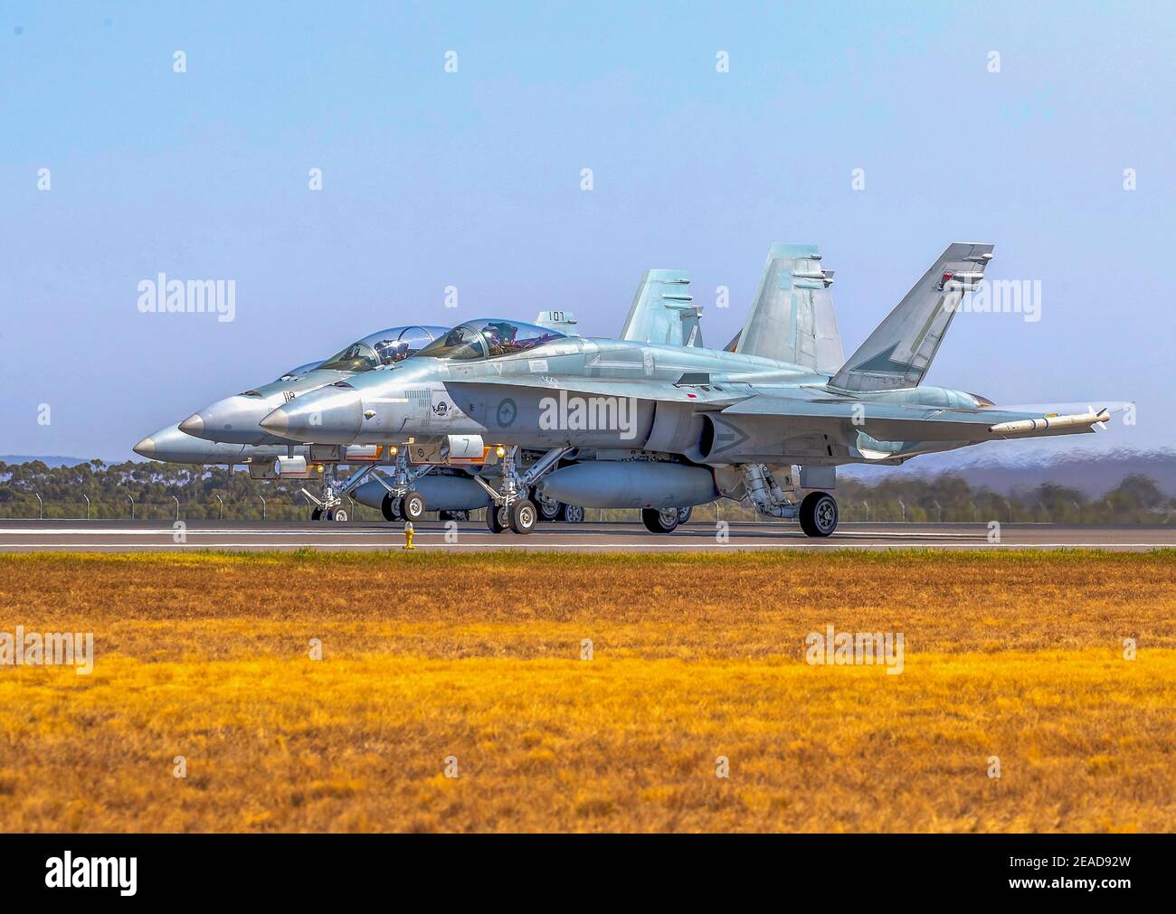 Royal Australian Air Force McDonnell Douglas F/A-18 Hornet twin-engine, carrier-capable, multirole fighter aircraft Stock Photo