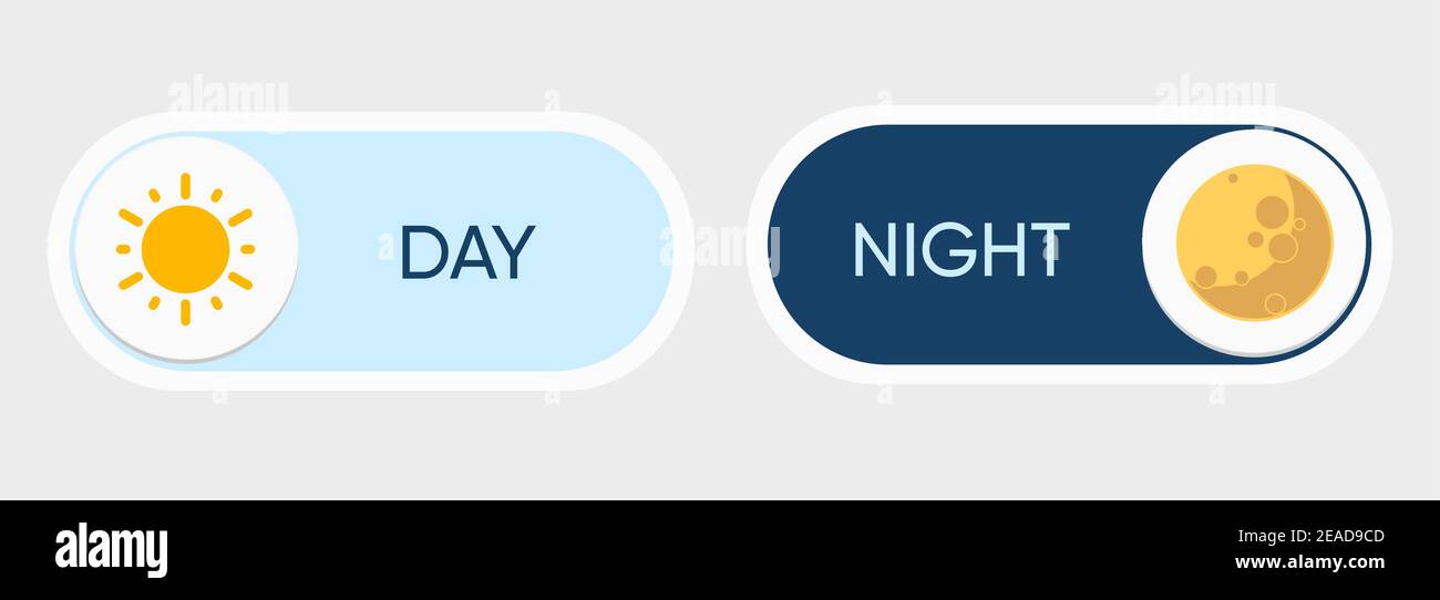 Day and Night mode switch. Light filter toggle button. Sleeping mode