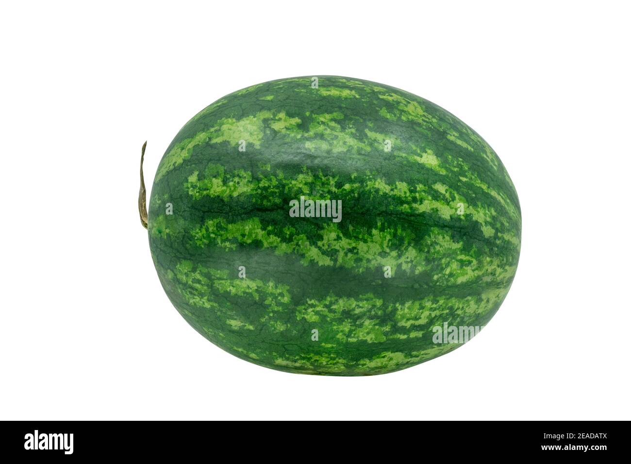 Isolated watermelon on white background with clipping path, whole watermelon image on white background. Stock Photo