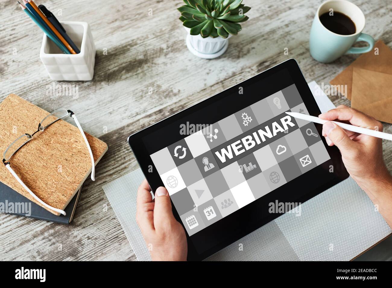 Webinar, E-learning, online education concept on screen Stock Photo - Alamy
