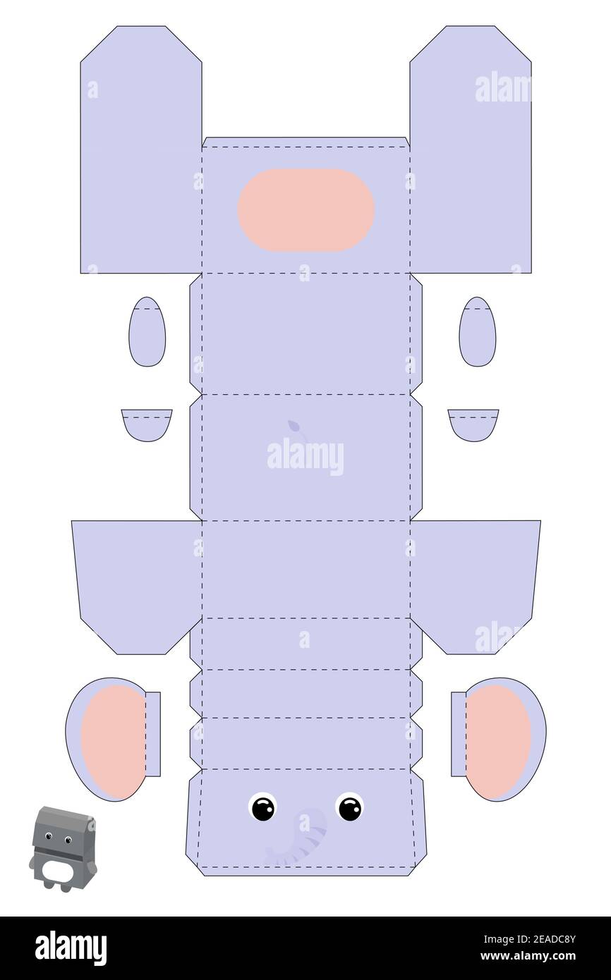 Party favor box elephant design for for sweets, candies, small presents ...