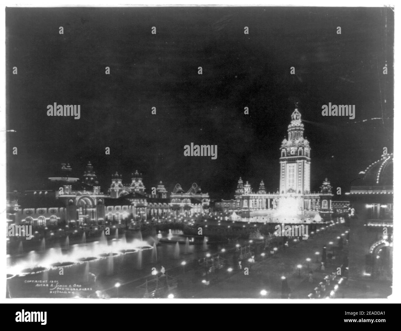Night view at the Pan-American Exposition, Buffalo, New York, 1901) - Ascar (i.e. Oscar) A. Simon & Bro., photographers Stock Photo