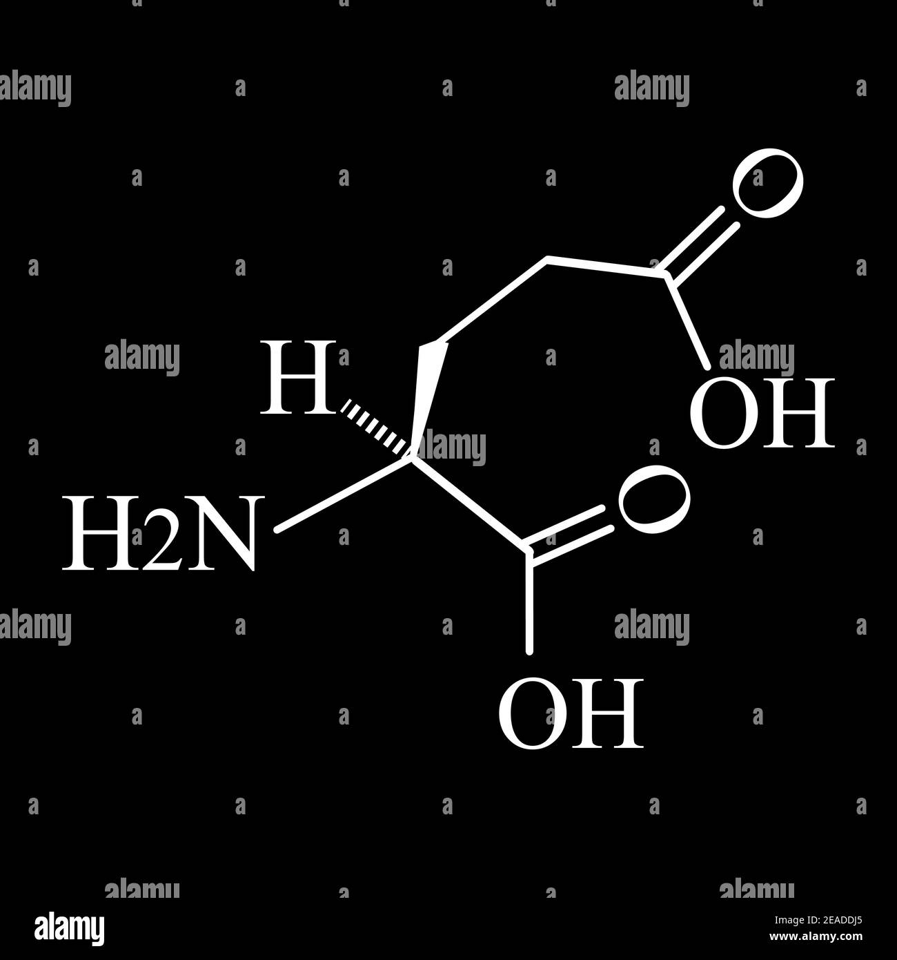 Glutamic acid is an amino acid. Chemical molecular formula glutamic acid amino acid. Vector illustration on isolated background Stock Vector