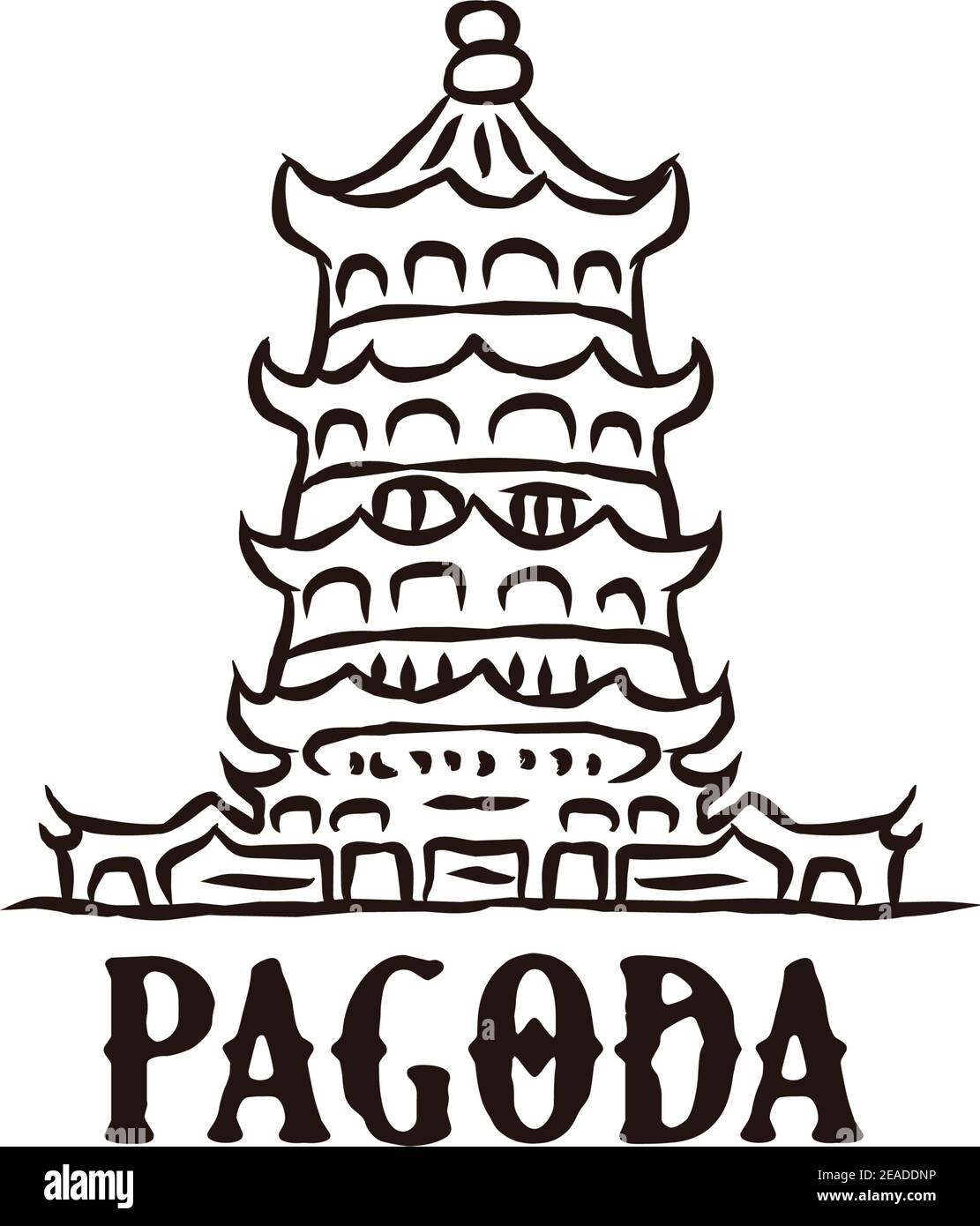 Pagoda building logo design vector template Stock Vector