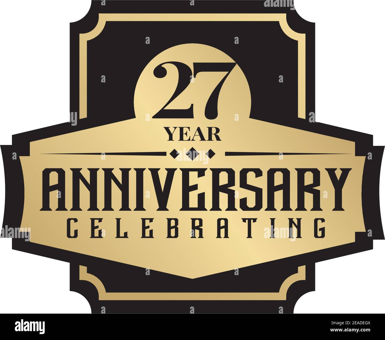 27th year anniversary logo design vector template Stock Vector