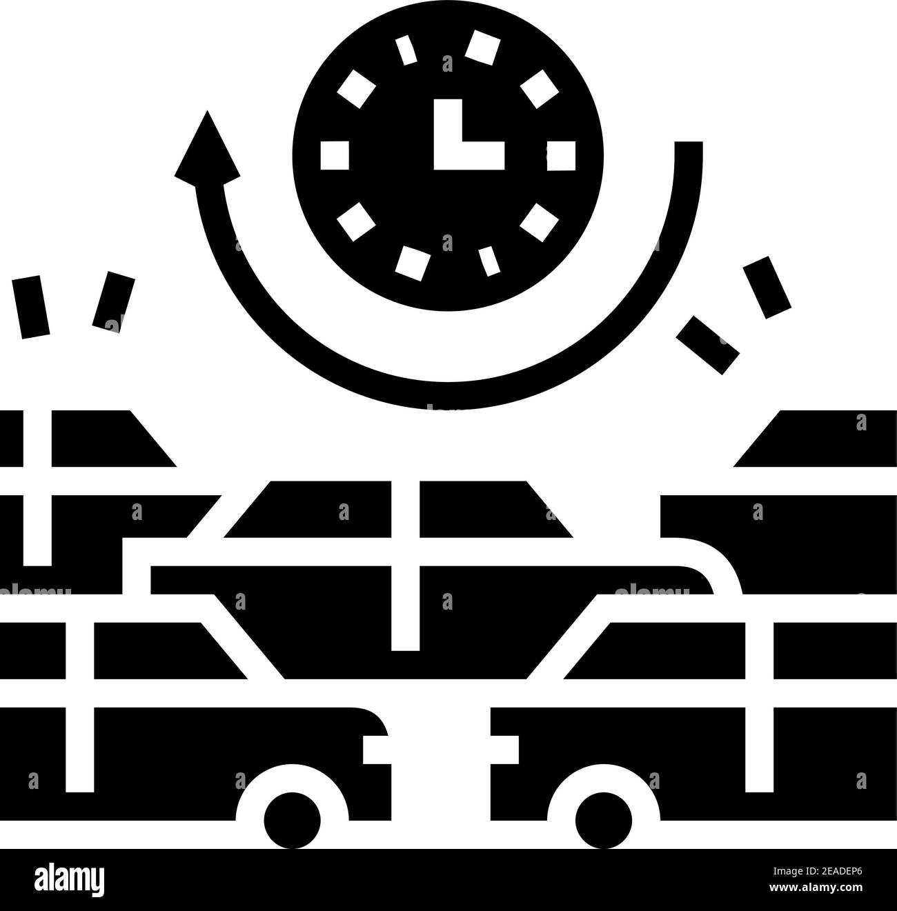 waiting time in traffic jam glyph icon vector illustration Stock Vector ...