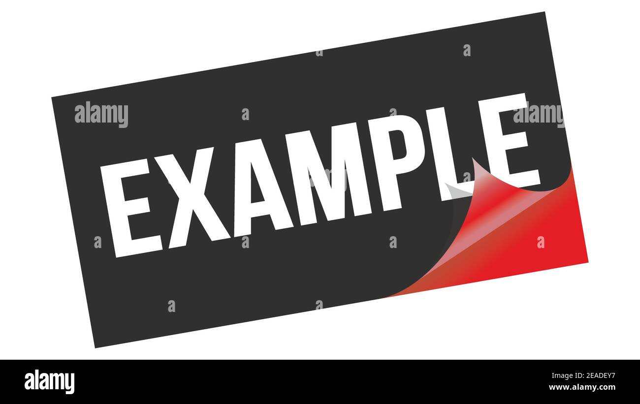 EXAMPLE text written on black red sticker stamp Stock Photo - Alamy
