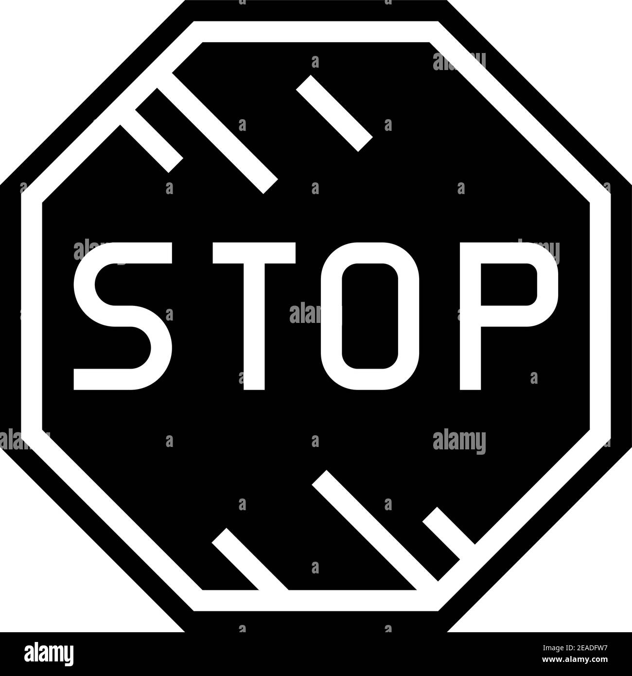 stop road sign glyph icon vector illustration Stock Vector Image & Art ...