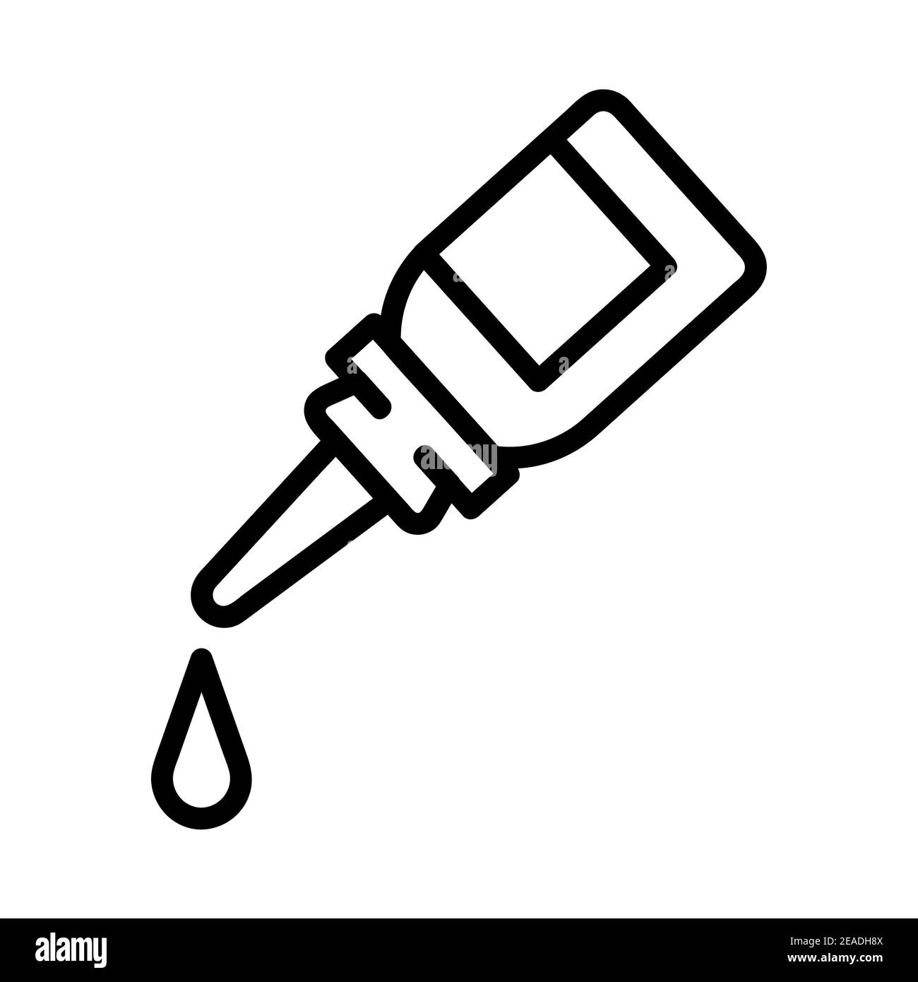 Eye drops flat icon. Pictogram for web. Line stroke. Isolated on white ...