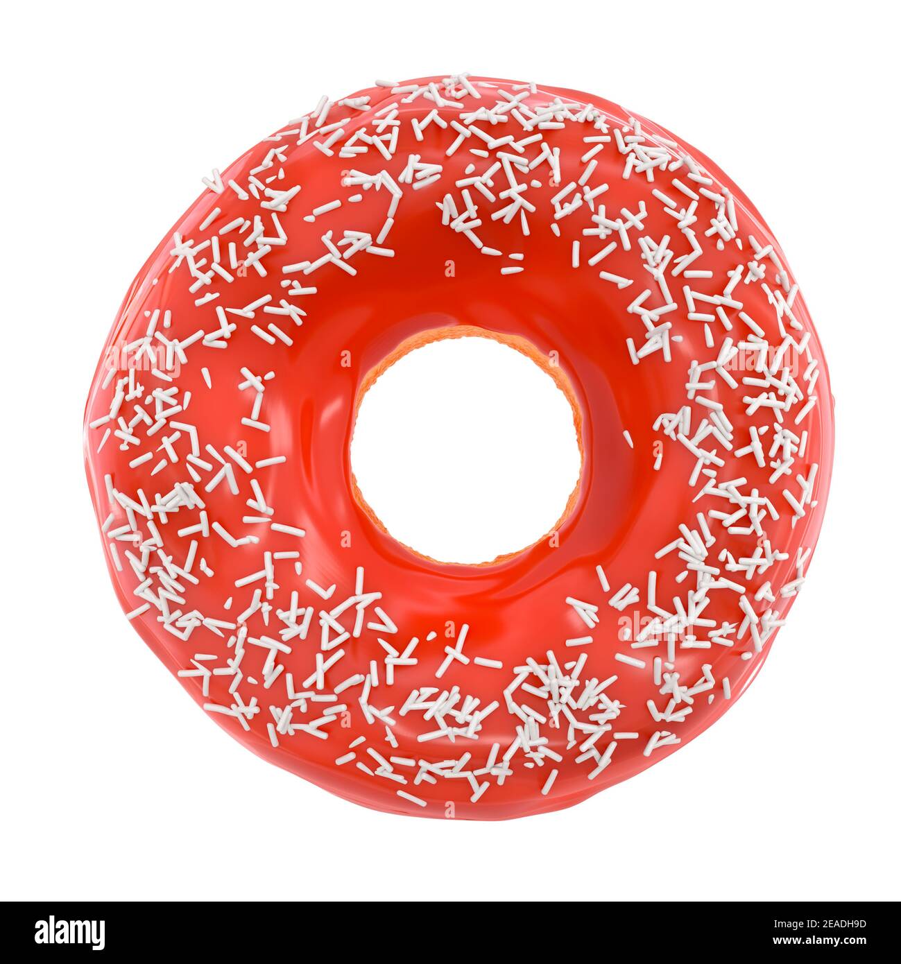 Glazed donut with sprinkles on a white background front view Stock ...