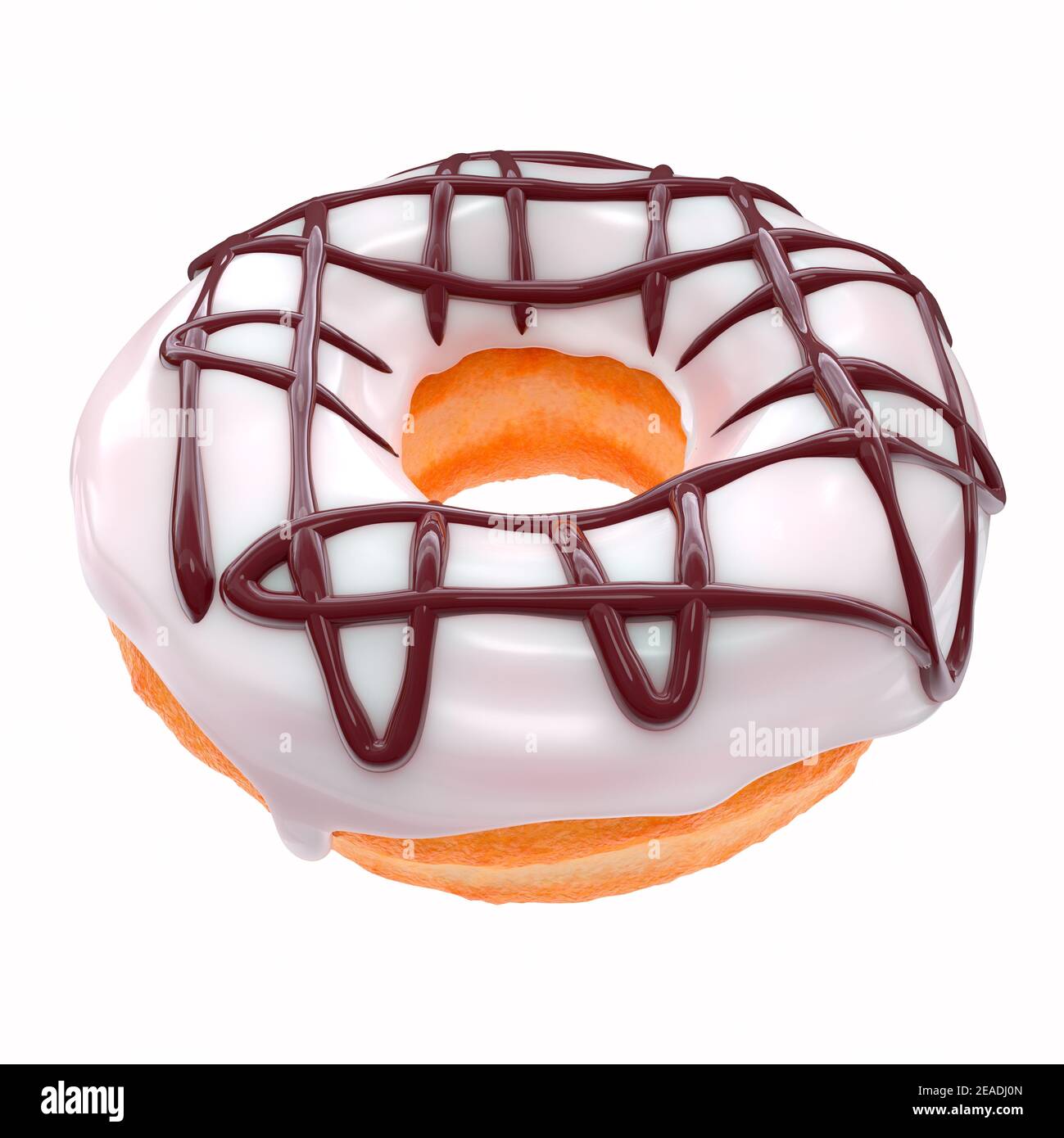 Glazed donut with sprinkles on a white background front view Stock ...