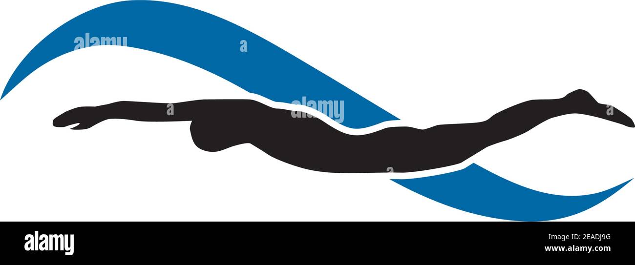 Swimmer logo design inspiraiton vector template Stock Vector