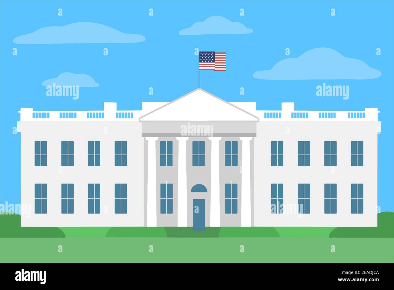 White house illustration in flat design Vector illustration Stock ...