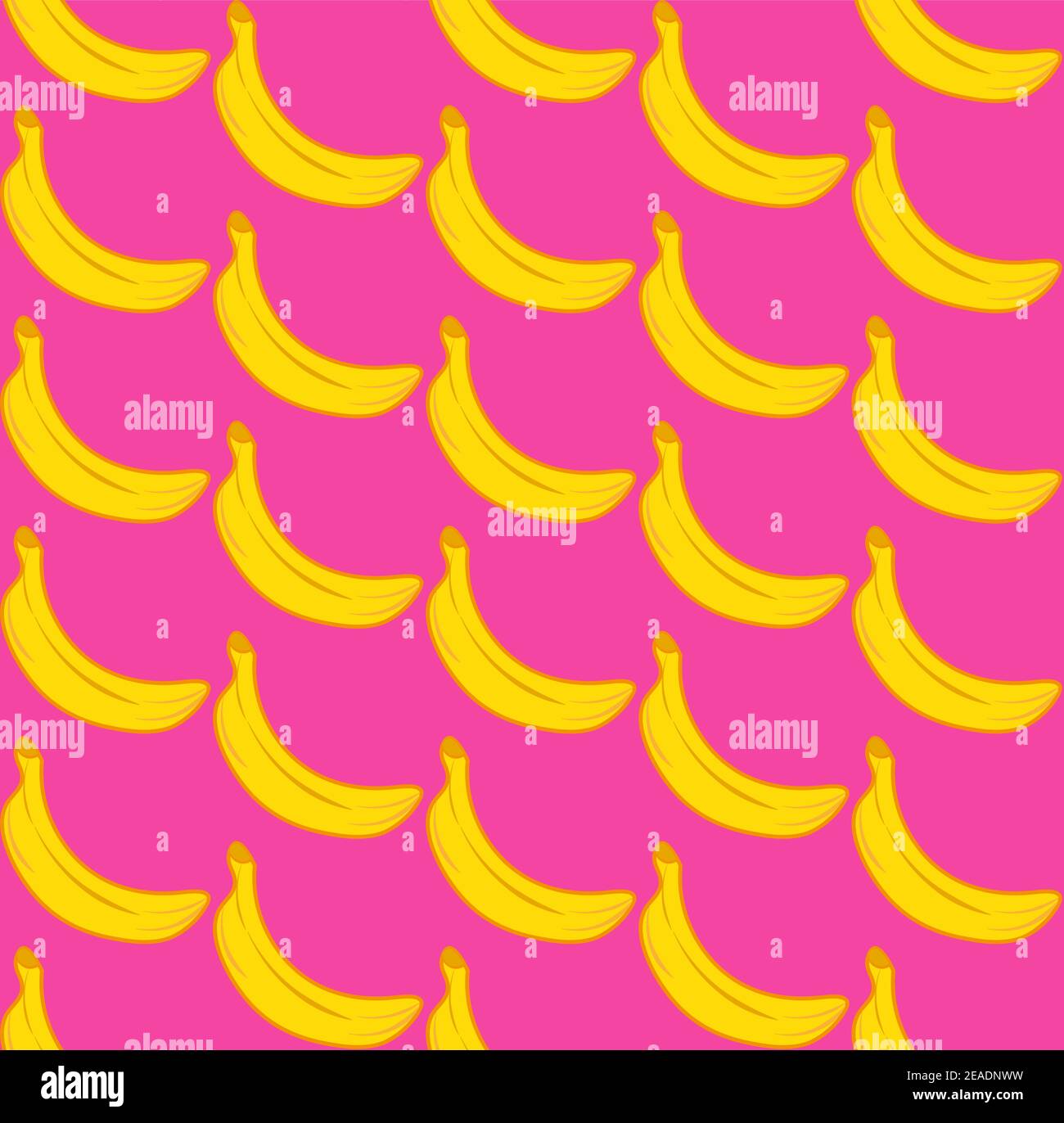Banana Seamless vector pattern on a pink background Stock Vector