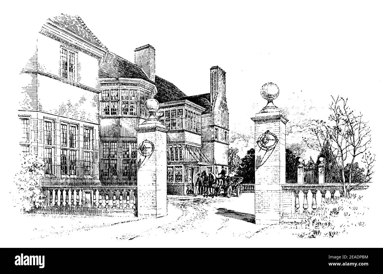 Architecture, Buller’s Wood, Chislehurst, Kent, designed by Architect Ernest Newton in 1898 volume 13 of The Studio an Illustrated Magazine of Fine an Stock Photo