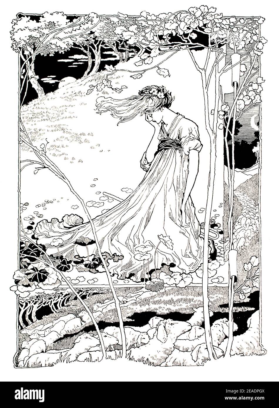 Little Bo Peep illustration, by Fred H Ball of Nottingham in 1898 ...