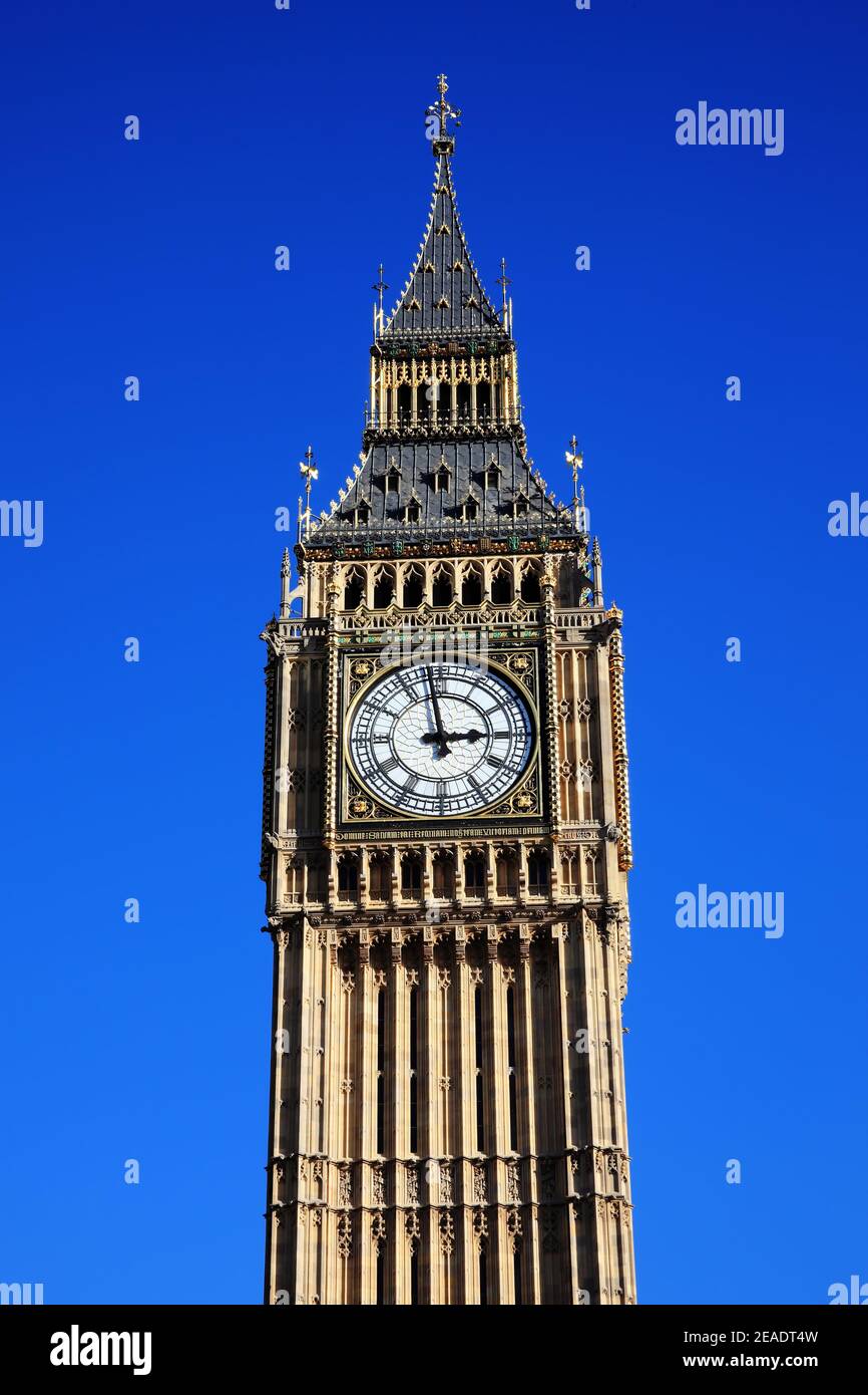 Big Ben and the Houses of Parliament in London Westminster England, UK which is a popular tourist travel destination attraction landmark, stock photo Stock Photo