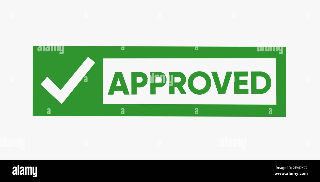 Vector Black Grunge Approved Stamp With Checkmark Stock Vector