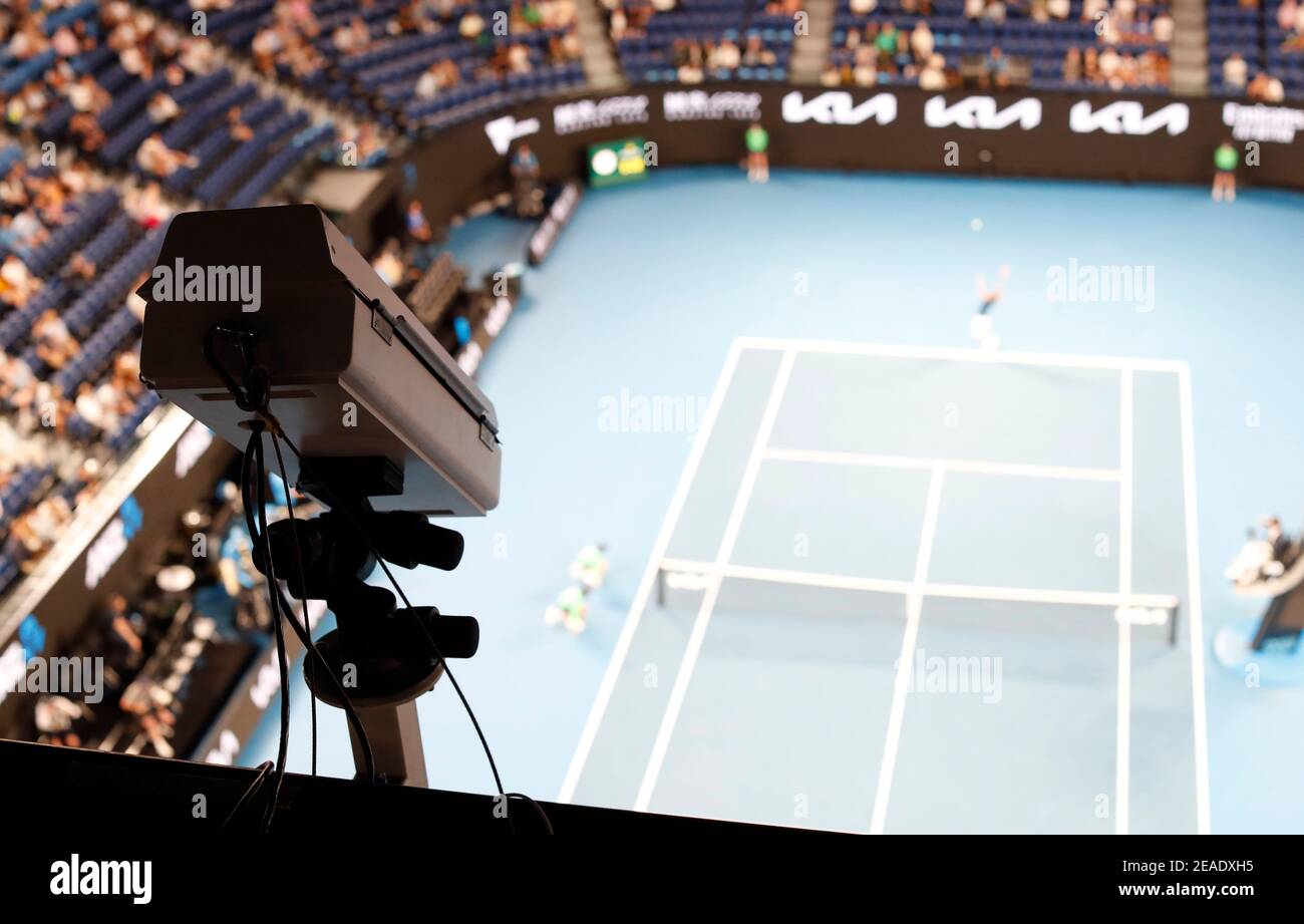 Tennis - Australian Open - Melbourne Park, Melbourne, Australia, February  9, 2021 General view of a hawkeye camera