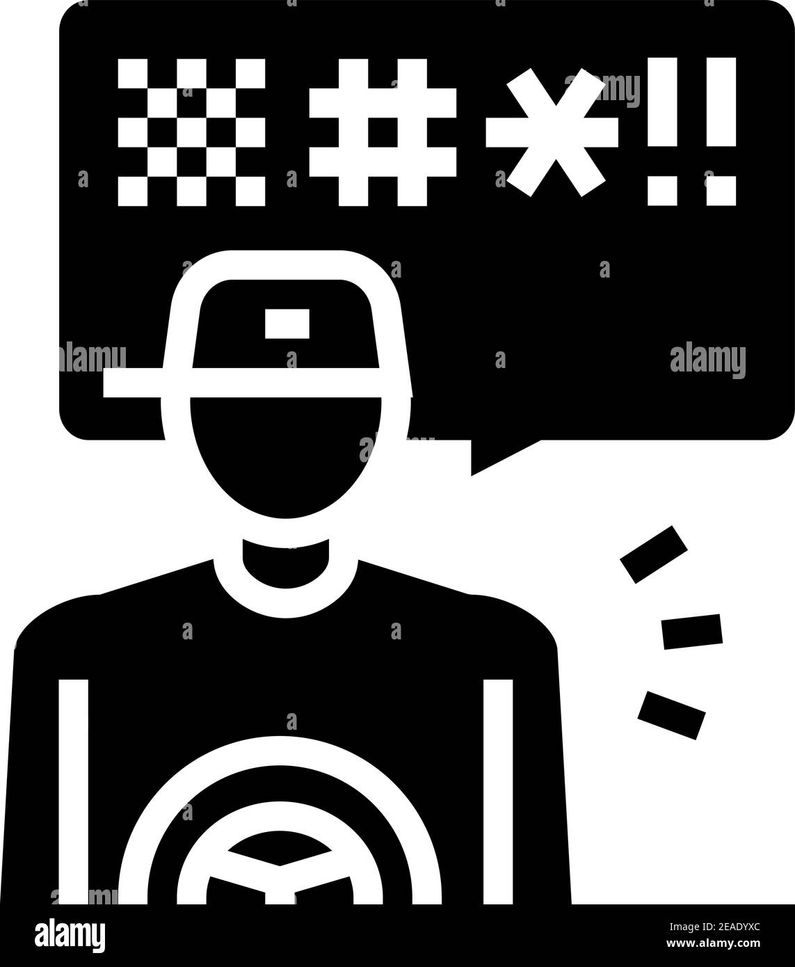 driver swearing glyph icon vector illustration Stock Vector Image & Art ...