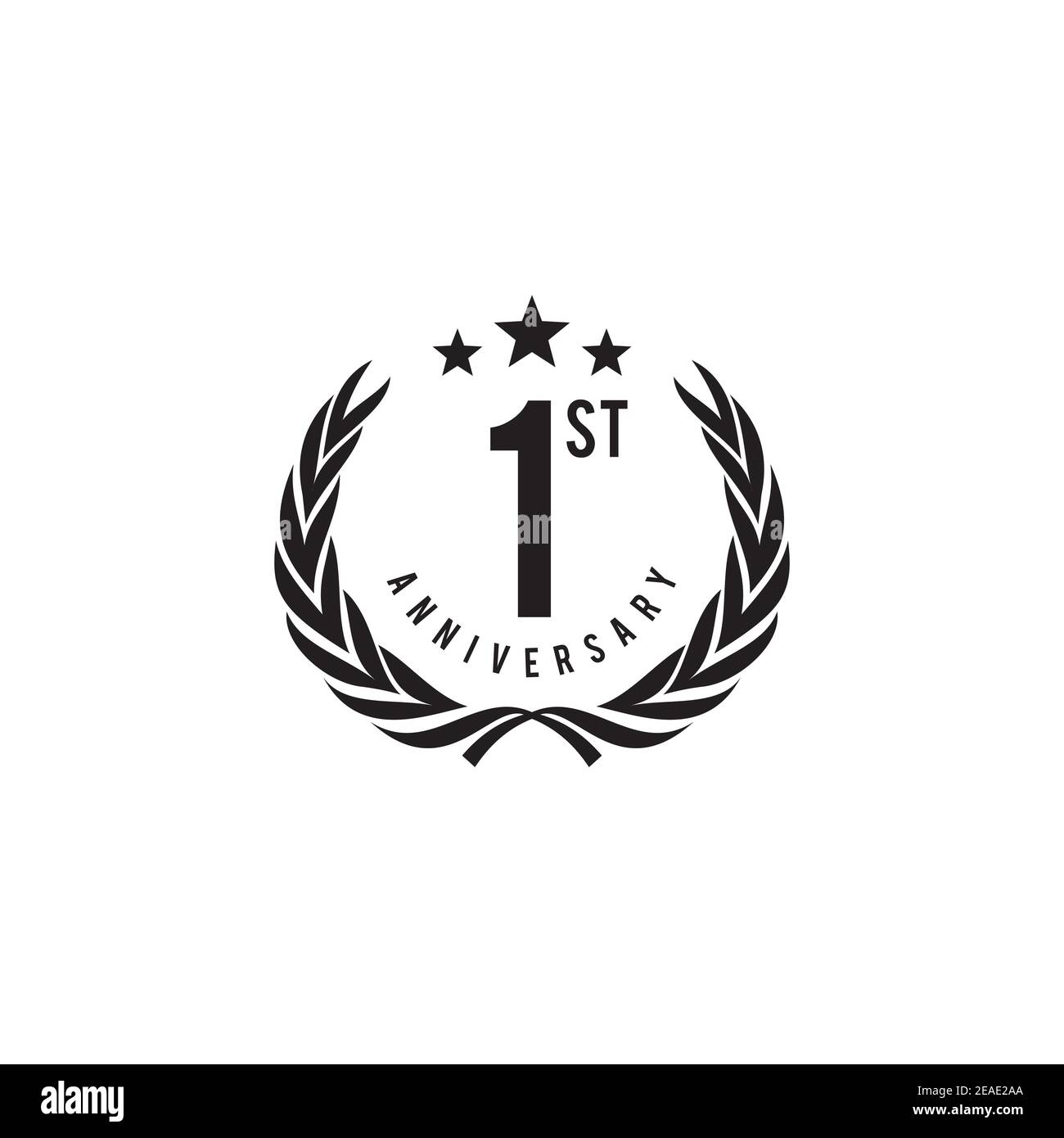1st year celebrating anniversary emblem logo design inspiration vector