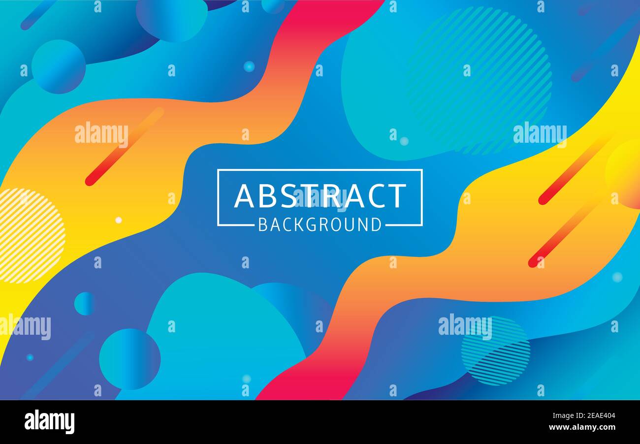 Abstract design with dynamic liquid shapes. Colorful fluid style background for landing page, web banner, wallpaper. Vector illustration. Stock Vector