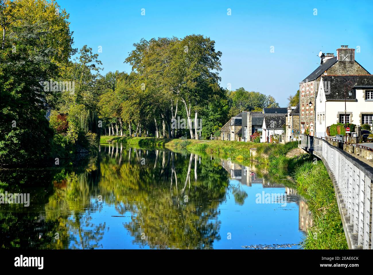 River Oust, part of canal Nantes at Brest, and big reflections of trees