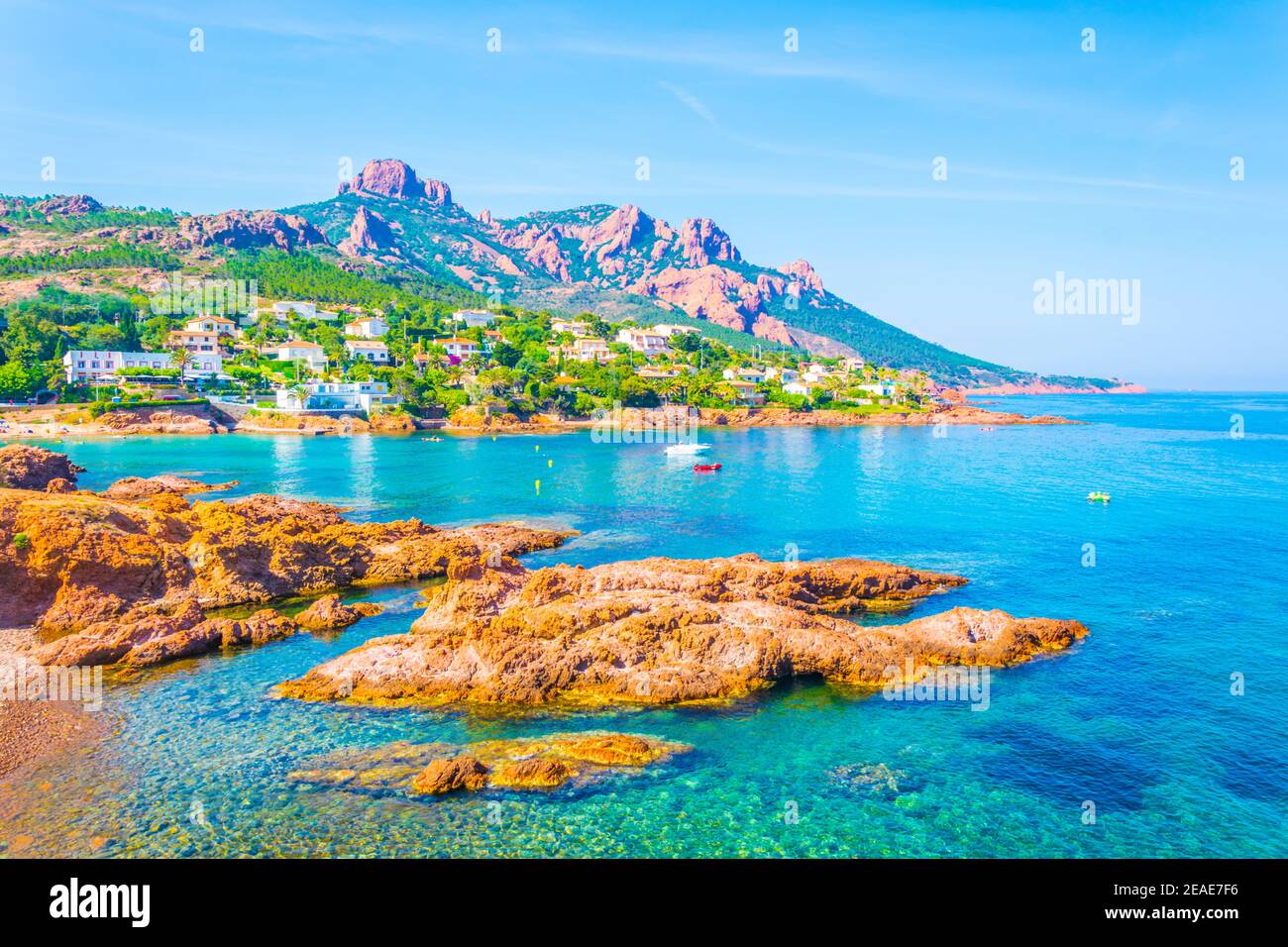 Antheor town and Pic du Cap Roux at Esterel Massif in France Stock Photo -  Alamy