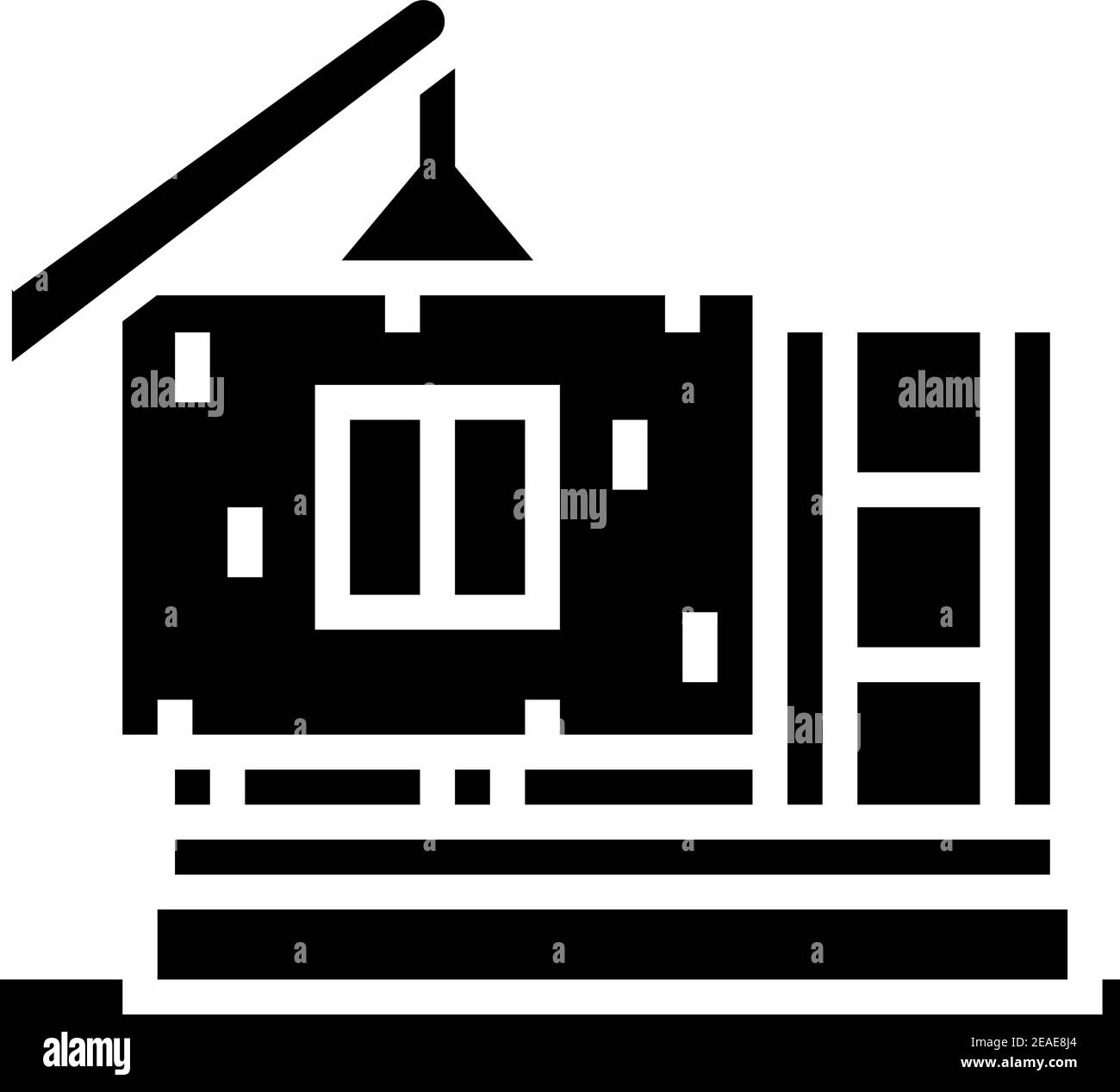 ready wall for building house glyph icon vector illustration Stock ...