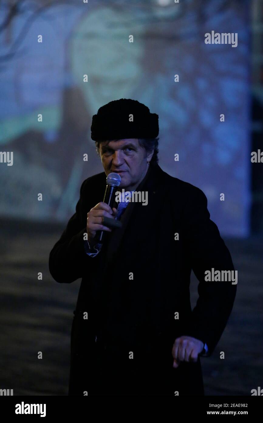 Emir Kusturica in his village, Küstendorf, Serbia. Stock Photo