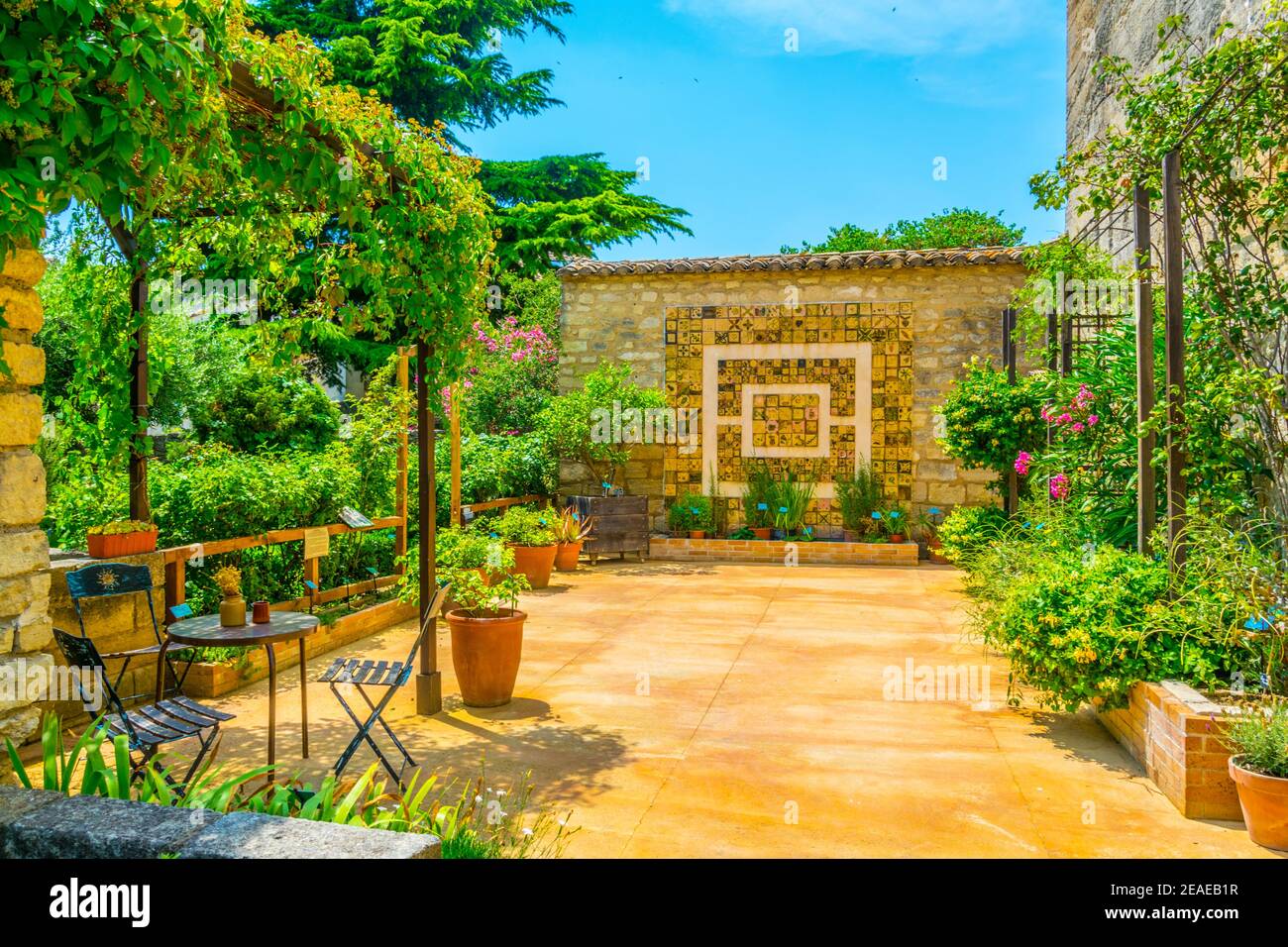 Medieval garden in the french city Uzes Stock Photo - Alamy