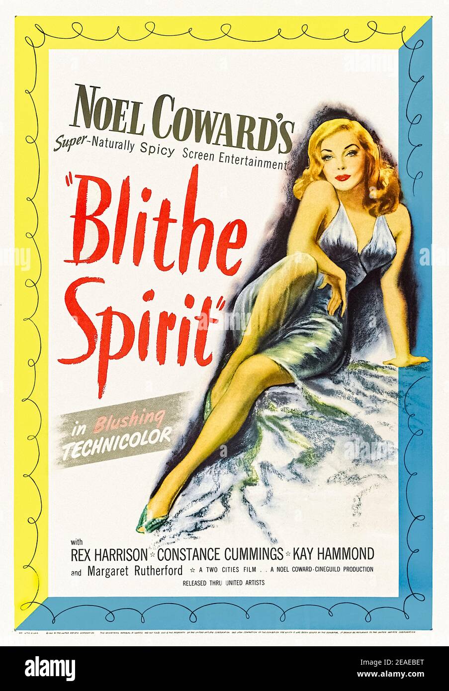 Blithe Spirit (1945) directed by David Lean and starring Rex Harrison, Constance Cummings and Kay Hammond. Adaption of Noël Coward's much loved stage play about a spiritualist medium who holds a seance for a writer to provide him with background for his new book but who brings back the spirit of his first wife. Stock Photo
