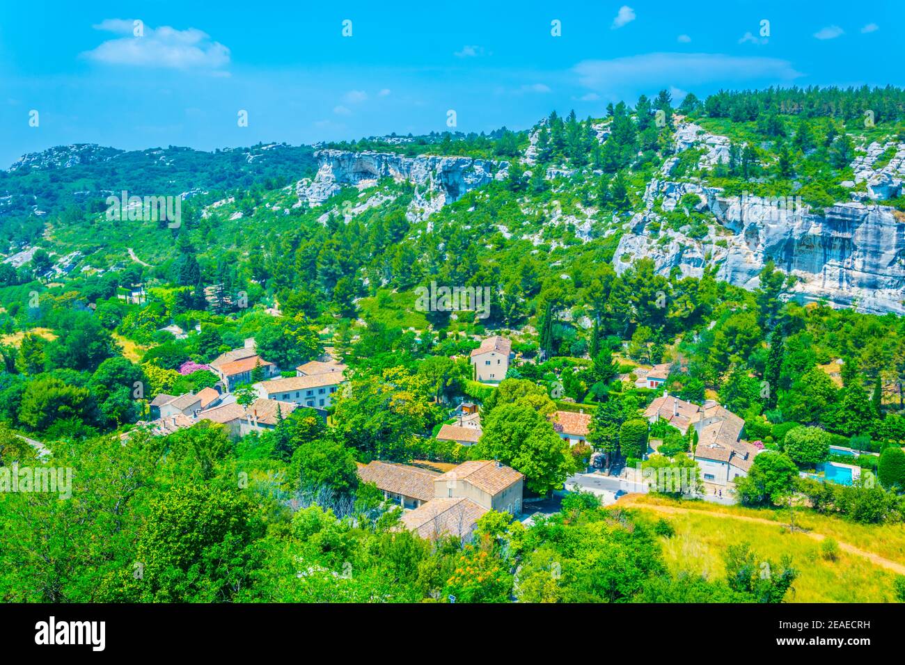 Aerial view of Les Baux des Provence village in France Stock Photo Alamy