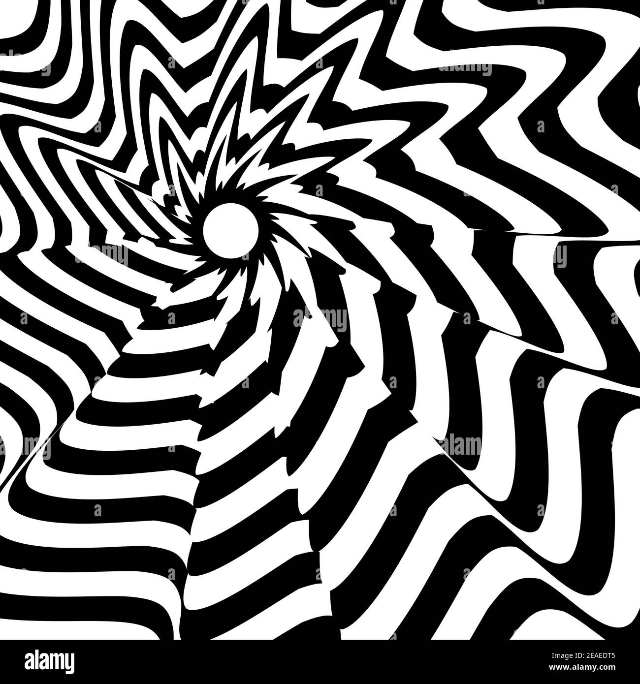 Swirl hypnotic black and white spiral. Monochrome abstract background ...