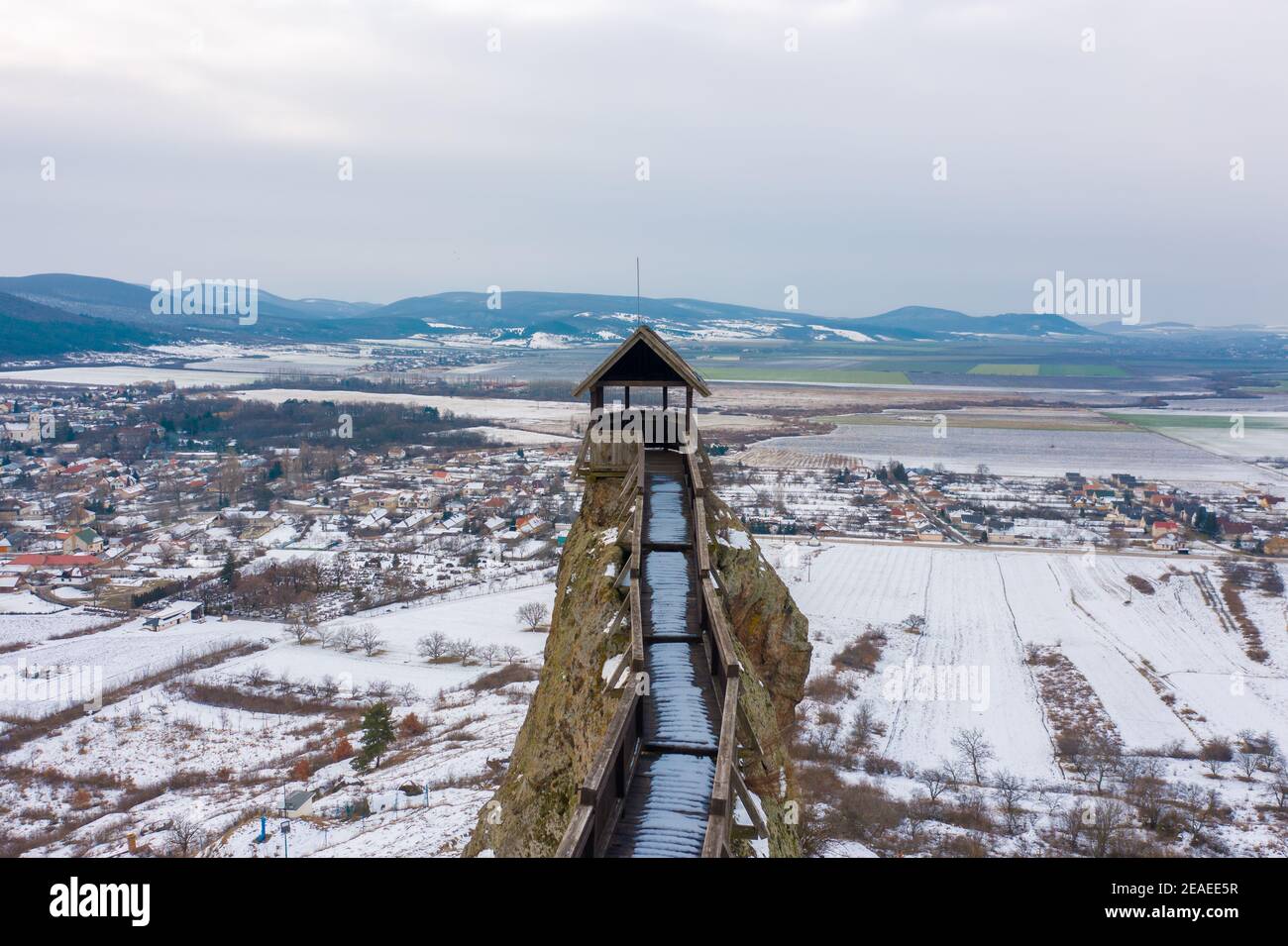 Boldogkőváralja, Hungary - Aerial view of the famous Castle of  Boldogkő Stock Photo