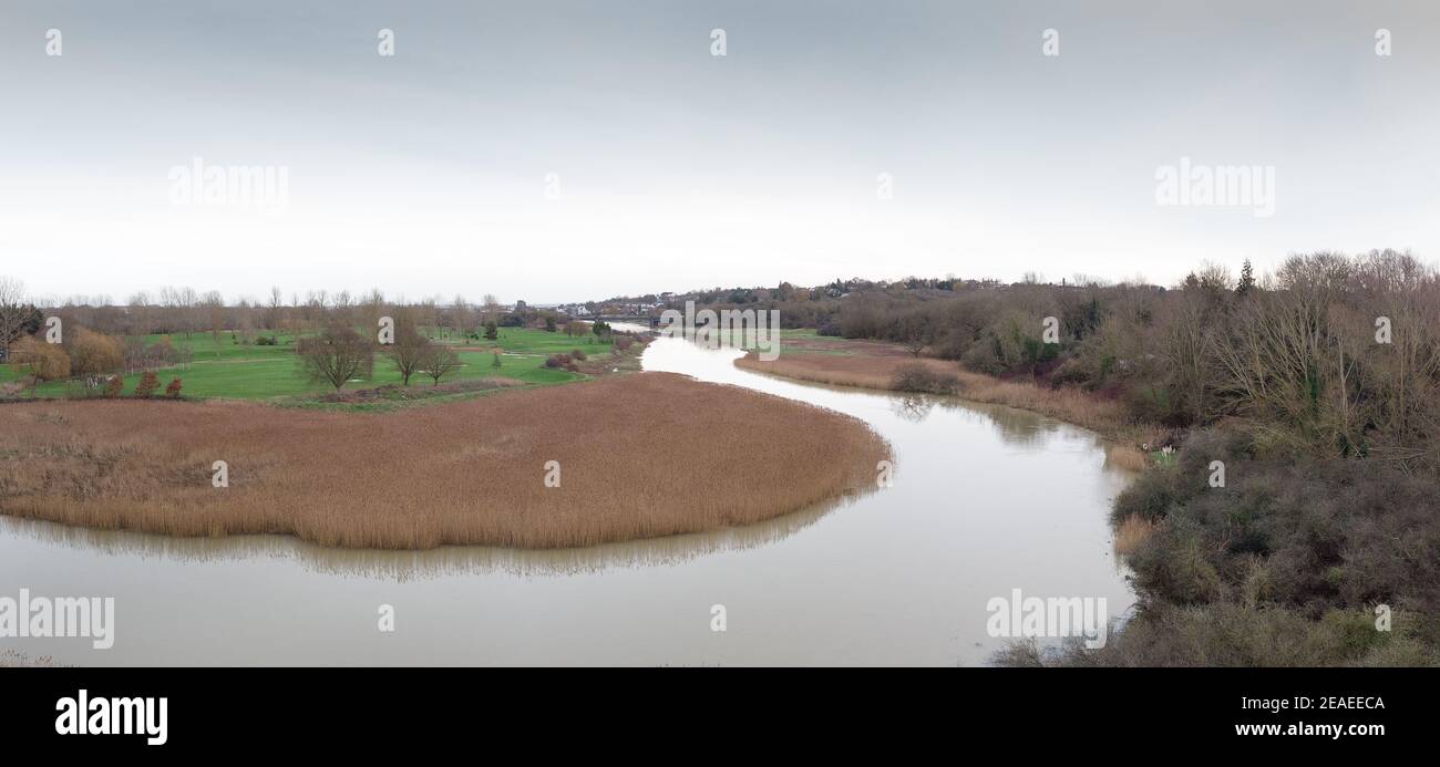 panoramic view of the essex countryside of maldon golf course in essex england Stock Photo