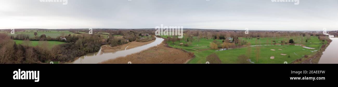 panoramic view of the essex countryside of maldon golf course in essex england Stock Photo