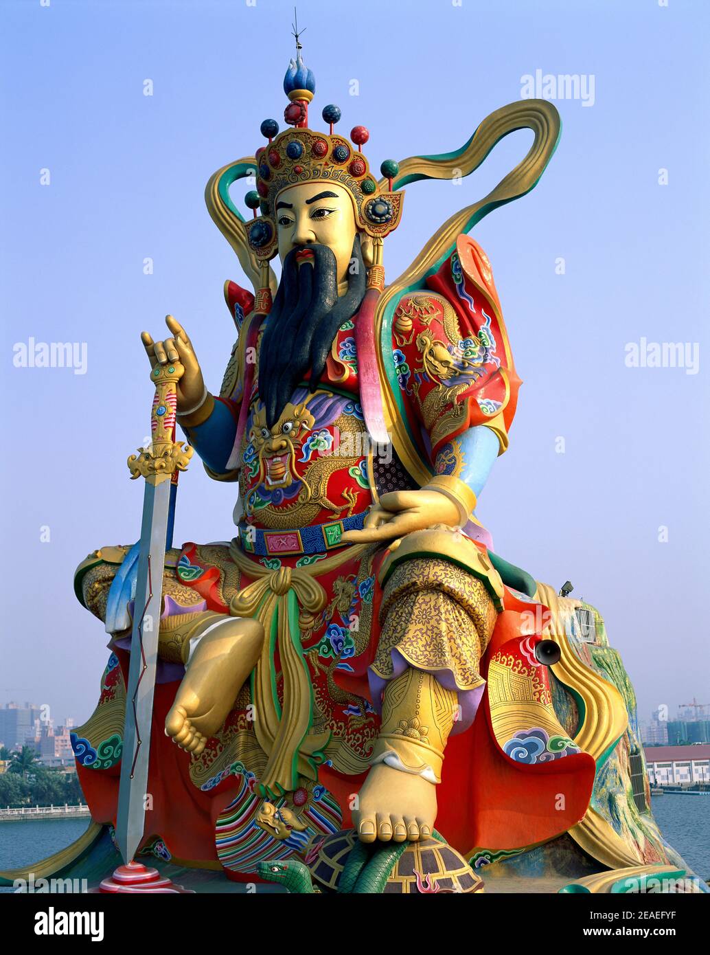 Asia,Taiwan, Kaohsiung,Lotus Lake, Confucius Temple, Taoist God Statue ...