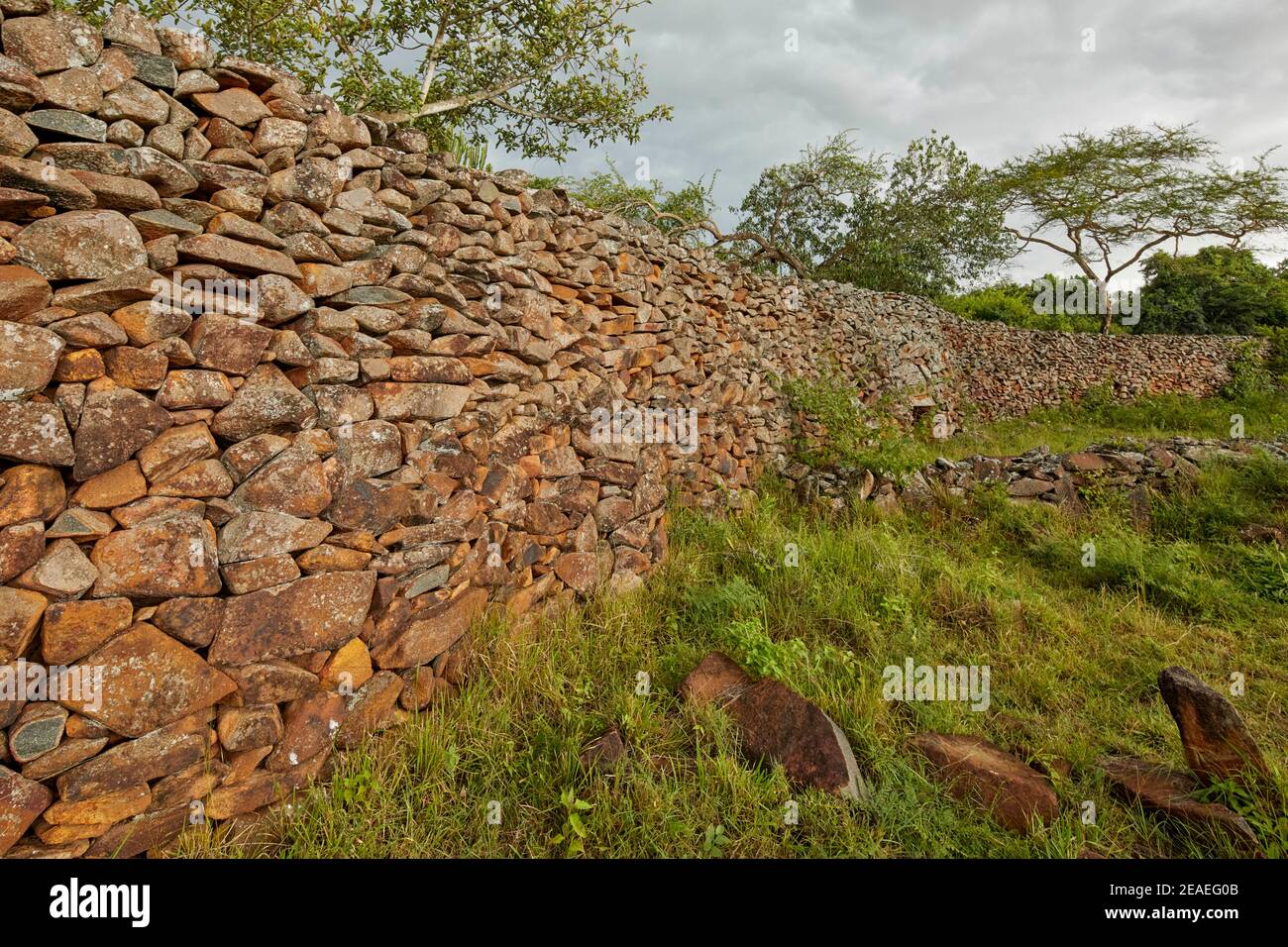 Eastern Entryway at Thimlich Ohinga complex (UNESCO) in Kenya, Africa Stock Photo