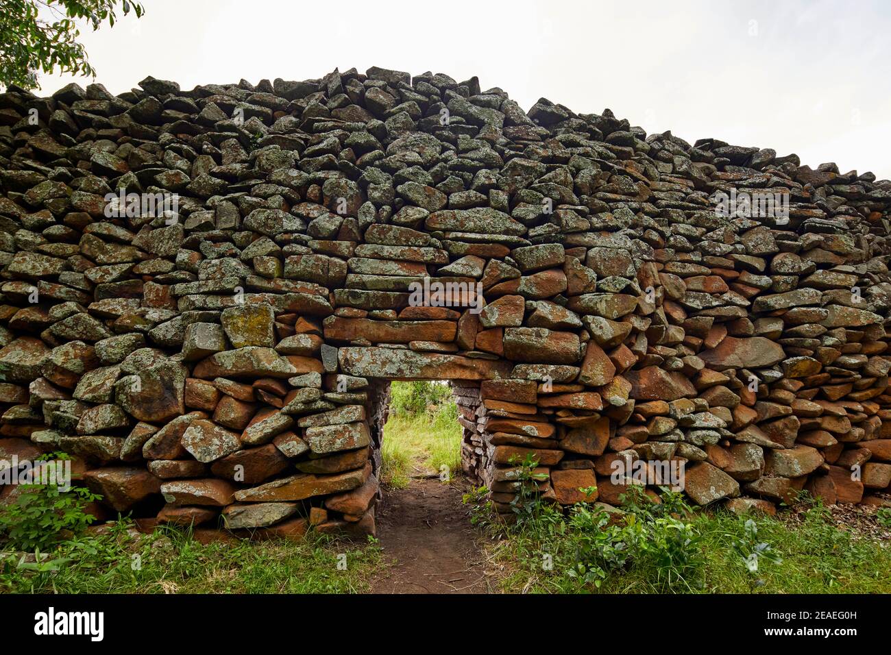 Eastern Entryway at Thimlich Ohinga complex (UNESCO) in Kenya, Africa Stock Photo