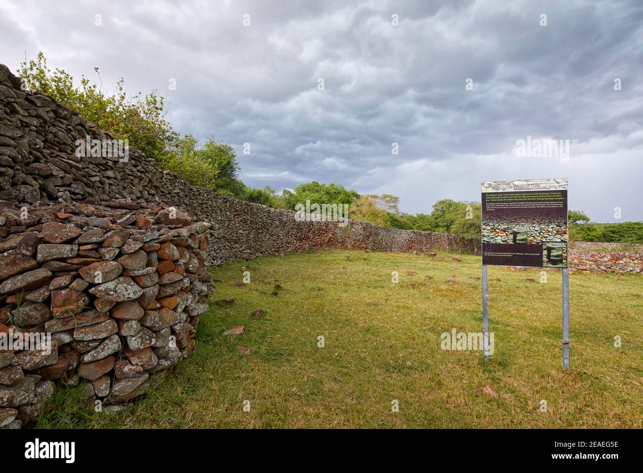 Western Gate, Thimlich Ohinga complex (UNESCO) in Kenya, Africa Stock Photo